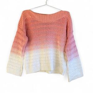 Pink Ombre Cable Knit Sweater – I.N.C Soft Fairycore Cottage Pullover (Size M)